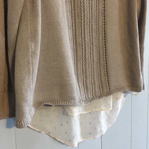 Lucky brand metallic split back Sweater - Picture 2 of 8
